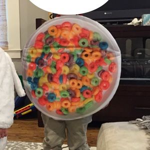 Kids bowl of fruit loops cereal costume